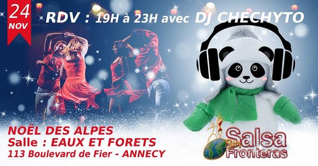 Affiche Noël des Alpes Salsa Sin Fronteras de novembre 2018