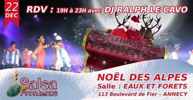 Affiche Noël des Alpes Salsa Sin Fronteras de décembre 2018