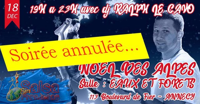 Affiche de la soirée Noël des Alpes Salsa Sin Fronteras du vendredi 26 novembre 2021